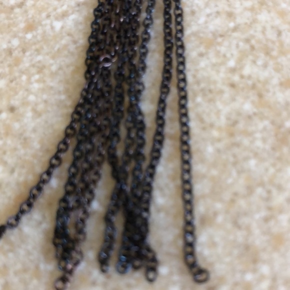 elegant mixed metal tassel/rhinestone pierced earrings - Picture 5 of 7